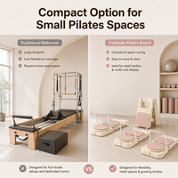 Planche de Pilates pliable Studio Supply avec rail coulissant stable, planche d'exercice Pilates pour les cours de Pilates en boutique