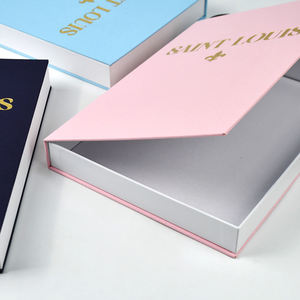 Boîte à cartes de marque vide de luxe, décoration de salon, hôtel, <span class=keywords><strong>club</strong></span>, fausse décoration de maison en lin, modèle de livre pliable à couverture rigide, livre vierge - Product Image 5