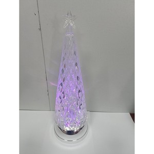 Christmas <b>Tree</b> Glass Cone Multicolored Led <b>Lights</b> Tabletop Indoor Decoration 13.5 In Easy Installation Lightweight - Product Image 3