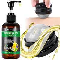 Huile de massage relaxante pour les muscles ALIVER 250 ml, huile essentielle naturelle pour les muscles endoloris et fatigués, apaisante et nourrissante