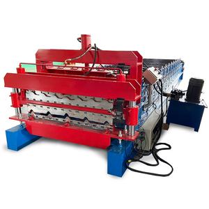 Automatische Metaal Gekleurd Staal Dubbellaags Metalen Dakpan Maken <span class=keywords><strong>Machine</strong></span> Trapezium Zink Dakplaat Rolvormmachine - Product Image 6