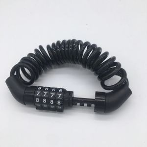 YH1585 Verrou à code portable à 4 chiffres <span class=keywords><strong>antivol</strong></span> pour motos, vélos et casques de vélo, câble noir pratique - Product Image 1