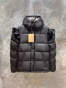 Veste d'hiver en duvet de haute qualité, veste d'extérieur en duvet, manches amovibles et capuche assortie, veste matelassée à capuche - Product Image 5