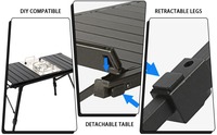 Table pliante en aluminium noirci Igt haut de gamme cuisine tactique multifonctionnelle moderne pour l'application de chambre de Camping en plein air