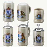 Chope à bière en céramique Hofbraeuhaus Muenchen Oktoberfest, design lion classique, durable, 0,5 L, fabriquée en Allemagne