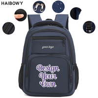 Sac à dos étudiant décontracté imperméable HAIBOWY 15,6 pouces, sac à dos léger en polyester pour ordinateur portable, sac à dos de voyage pour homme, sac à dos pour ordinateur portable