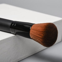 Pinceau à blush Dongshen avec manche en bois, logo personnalisé, vente en gros, pinceau cosmétique vegan de haute qualité, poils synthétiques, maquillage