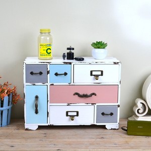 Mini <b>Drawer</b> <b>Storage</b> Cabinet With Partitions Rectangle Standing Type For Home Jewelry Cosmetic Organization Solid Color - Product Image 3