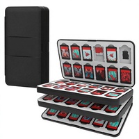 Étui de rangement pour cartes de jeu Nintendo Switch personnalisable, 72 emplacements, 120 emplacements pour cartes Micro SD, coque rigide noire en silicone