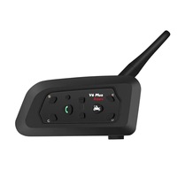 Headset Helm Motor V6Plus Interkom Grup Multi Pengendara Tahan Lama Tahan Air Panggilan Nirkabel Handsfree