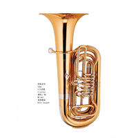 Tuba professionnelle à 4 pistons Eastern Music, calibre 18 mm / cloche de 401,5 mm, finition laquée or