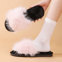 Pantoufles en fourrure à paillettes couleur unie avec logo personnalisé pour femmes, nouveau style, intérieur/extérieur, mariage, pantoufles ouvertes en peluche blanches pour la maison