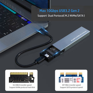 חם מכירה במהירות גבוהה 10gbps כלי העברת חינם ssd usb3.1 2 m.2 sata nvme hdd encloser עבור טלפון נייד מחשב נייד - Product Image 3