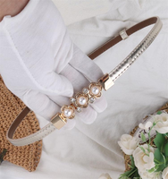 Ceinture fine en perles pour femme, pour robe ou chemise, longueur taille haute, sensation de luxe