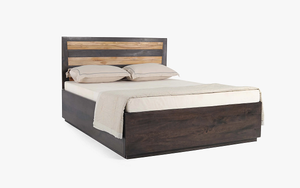 Cama de madera maciza de lujo hecha a mano con diseño personalizado y construcción de alta calidad para la elegancia del dormitorio y la sala de estar - Product Image 2
