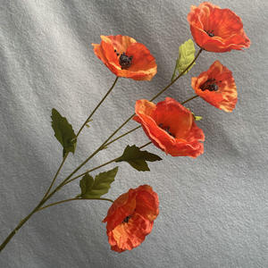 Vente en gros de centre de table pour la maison Simulation de plante Bouquet de pavot en soie artificielle pour la décoration de mariage - Product Image 4