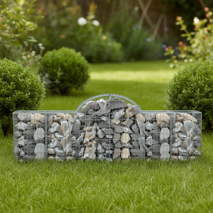 Cesto Gabion ad Arco 78.7x11.8x31.5 Pollici in Ferro Zincato per Decorazione Esterna del Giardino - Product Image 2