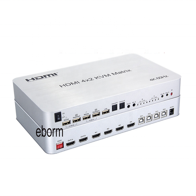 4K HDMI Matrix 4x2 With KVM HDMI Matrix 4 in 2 Out With USB