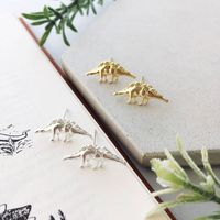 Orecchini in Argento 925 di Tendenza con Design a Dinosauro Cartoon Placcato, Gioielli alla Moda, Idea Regalo Perfetta
