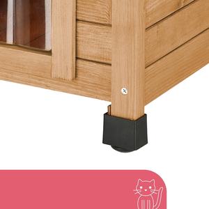 Fourniture d'usine 57X45X43 cm Porte à lattes marron Fenêtre en plexiglas Maison de chat en bois avec pieds en plastique réglables en bois - Product Image 6