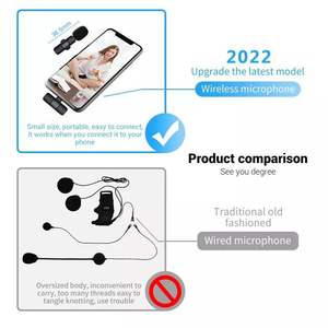 Mini micrófono lavalier inalámbrico en <span class=keywords><strong>miniatura</strong></span> con logotipo personalizado, para teléfono móvil, entrevista en vivo, conferencia, venta al por mayor - Product Image 3