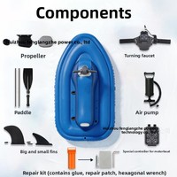 Jet ski électrique gonflable flottant pour 2 personnes, pour le plaisir aquatique, jouet d'extérieur indispensable pour les parents et les enfants, pliable, en PVC, 100 kg