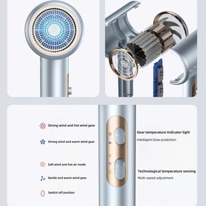 Sèche-cheveux haute vitesse 2400W, technologie de pression d'air multipliée, soin des cheveux aux ions négatifs à lumière bleue, sèche-cheveux à température constante - Product Image 5