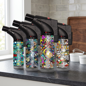 Encendedores de antorcha de butano recargables personalizados con logotipo, a prueba de viento, para cigarrillos y velas, de fábrica, con chorro inclinado, para venta al por mayor, entrega rápida, en stock en EE. UU. - Product Image 1