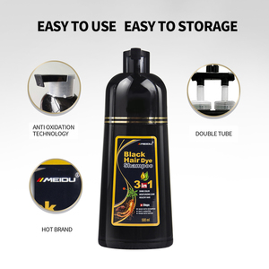 Champú tinte cabello marrón oscuro color negro - Product Image 6