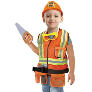 建筑工人假装打扮玩具万圣节派对儿童职业服装与工具玩具