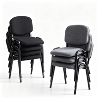 Chaises de conférence empilables sans accoudoirs en tissu avec structure métallique, chaises de visiteur pour salle de conférence