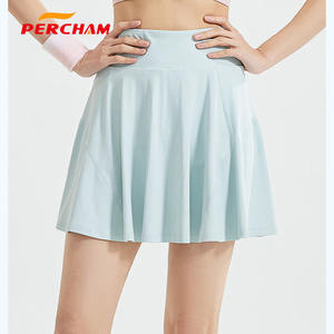 レディース 2 in 1 デザイン ハイウエスト 通気性 速乾 軽量 テニススカート ショーツ ゴルフ ランニング アスレチック ジム用 - Product Image 3