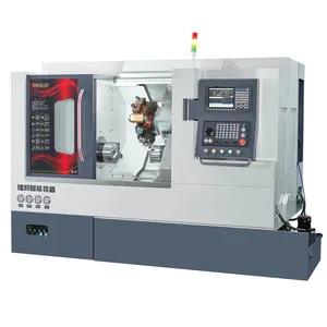 Mesin bubut CNC poros ganda interpolasi sumbu Y alat pembalik dan mesin penggilingan W7-8/6CYD mesin bubut putar CNC presisi tinggi