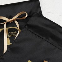 Enveloppe en satin de soie imprimée avec logo personnalisé de luxe sac d'emballage anti-poussière pour lingerie enveloppe noire emballage pochette pour perruque d'extension de cheveux