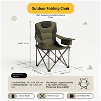 Nouvelle chaise pliante d'extérieur à dossier haut, portable, en tissu Oxford épaissi, pour le camping, la plage et les loisirs, pour un style de vie décontracté, transfrontalier