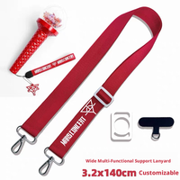 Lanière bandoulière multifonction réglable en polyester avec double mousqueton, couleur unie, pour événements, accessoire léger pour ventilateur et téléphone portable