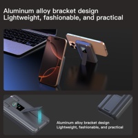 Chargeur filaire 22,5 W, batterie externe sans fil rapide 3-en-1 15 W avec écran LED et support en alliage d'aluminium pour téléphones et montres