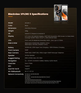 Teléfono Resistente Blackview XPLORE 6 5G, Dimensity 9400P, 18GB, 1TB, 12000mAh, 120W, 6.73 Pulgadas, 3.2K AMOLED, 50MP, Teleobjetivo Periscopio, IP69K - Product Image 5