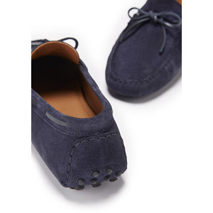 Mocasines con cordones, gamuza azul marino - Product Image 1