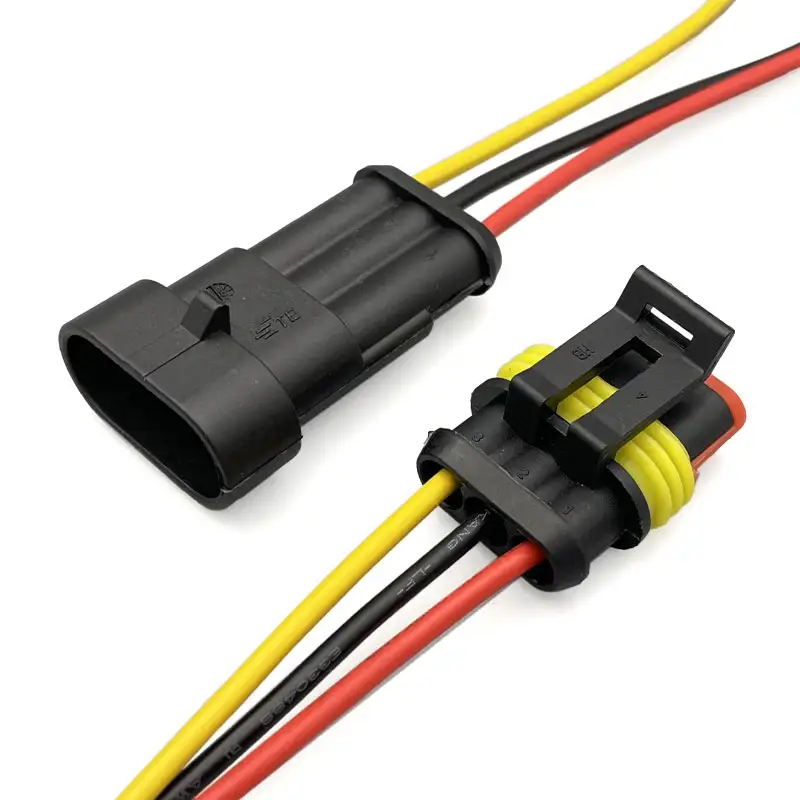 Amp-arnés de cables para coche, conector impermeable personalizado super-seal 1,5 series 1 2 3 4 5 6 pin te