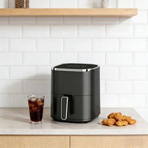 Four électrique moderne 5L avec friteuse à air numérique, carré, en plastique, sans huile, revêtement antiadhésif, grille de cuisson, 1450W, affichage facile à lire - Product Image 5