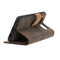 Étui en cuir véritable fait à la main, portefeuille amovible et pliable, couverture pour téléphone portable MCR-0128
