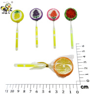 Bonbons sucette aux fruits en gros forme de fruit bâton lumineux sucette bonbons durs pour halal