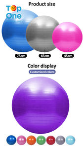 TopOne Logo personnalisé 45-75cm antidéflagrant et antidérapant équilibre exercice Pilates Yoga balle - Product Image 5