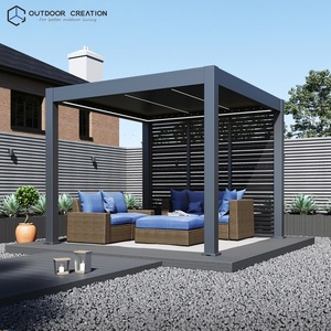 Pérgola con Techo Corredizo <span class=keywords><strong>para</strong></span> Exteriores, Gazebo, Cobertizo de Jardín, Toldo <span class=keywords><strong>para</strong></span> Protección Solar, Pérgola Eléctrica con Techo Corredizo de 3x3m, Creación <span class=keywords><strong>para</strong></span> Exteriores - Product Image 4