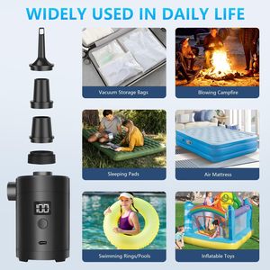 Portable <b>Air</b> Pump for Inflatables <b>Air</b> <b>Mattress</b> Pump with <b>Camping</b> Light USB Rechargeable <b>Air</b> Pump with Battery LCD Display - Product Image 2
