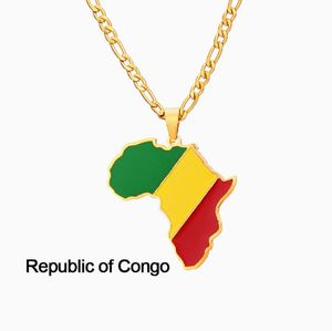 Collier Carte Drapeau <span class=keywords><strong>République</strong></span> du Congo Personnalisé en Gros, Colliers Souvenirs, Accessoires <span class=keywords><strong>de</strong></span> Mode, Collier en Alliage pour Hommes et Femmes - Product Image 1
