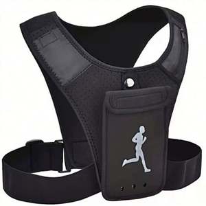 Chaleco de Running Reflectante Negro Multifuncional con Porta Celular y Bolsas de Hidratación para Hombres y Mujeres - Product Image 1