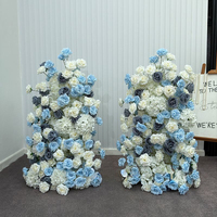 Nouvelle conception d'arche de fleurs artificielles pour décoration d'événements de mariage, cadre de fleurs de mariage, arche de toile de fond, décoration en panneau KT, arrangement floral