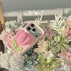 Custodia per iPhone 17/16/15 Pro Max con tulipani primaverili-estivi, anti-caduta, con supporto 3D, in silicone, per Apple 14 - Product Image 5